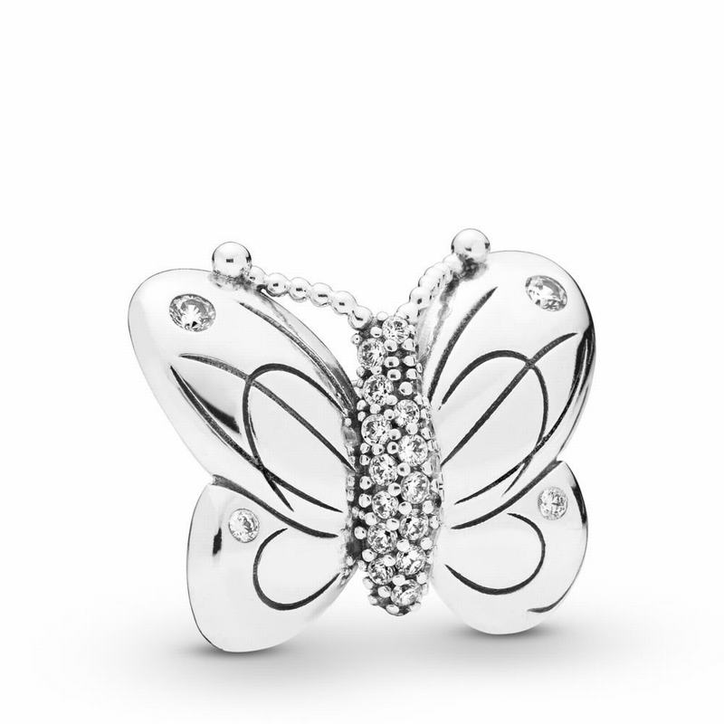 Pandora Decorative Butterfly Charm - Sterling Silver/Cubic Zirconia - Canada | OV4452TP